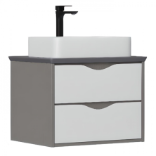 Equil Тумба подвесная со столешницей Smile 80 см, белая\антрацит tpSMILE80.2Y-04