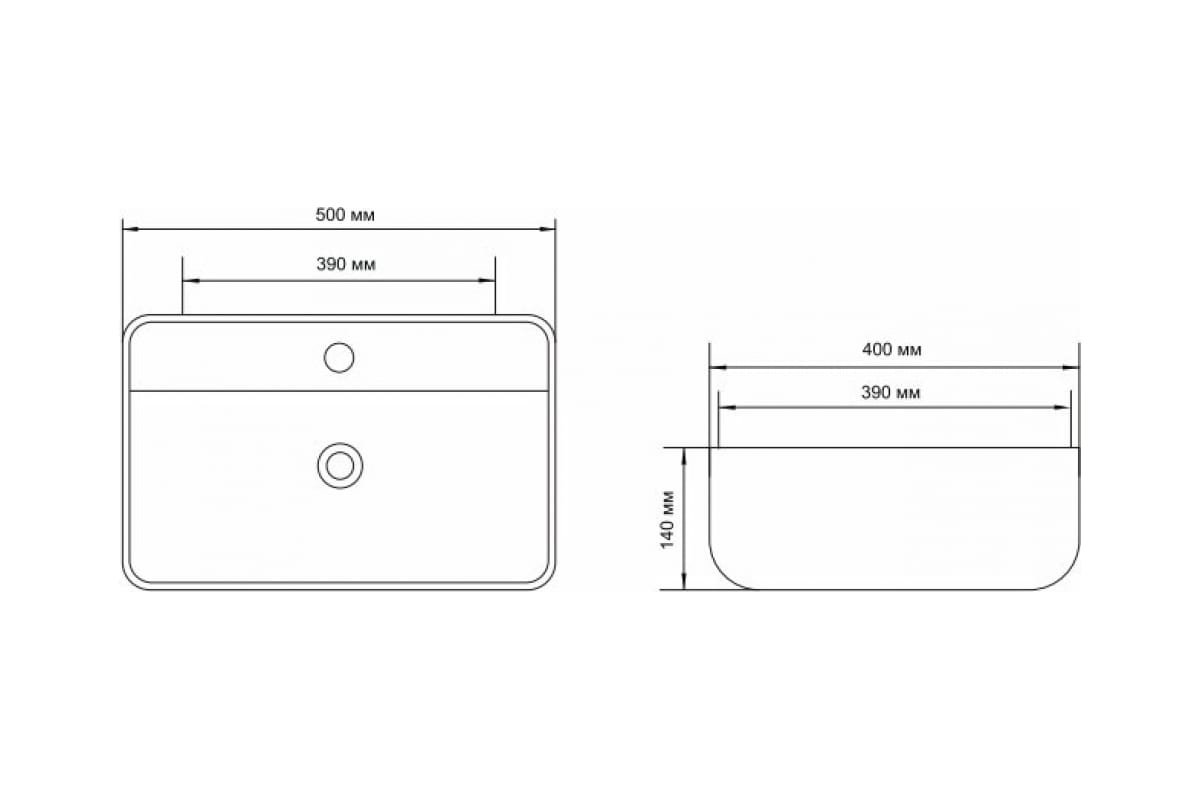 Приобрести aquanet раковина soul-2-mb 50х40 см, черный матовый