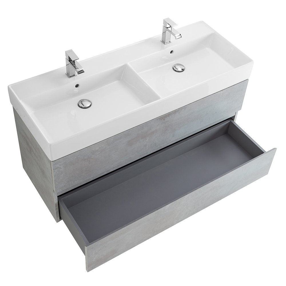 Приобрести cezares тумба подвесная с раковиной molveno 46 120 см beton, бетон molveno 46-120-2c-so-2-bet