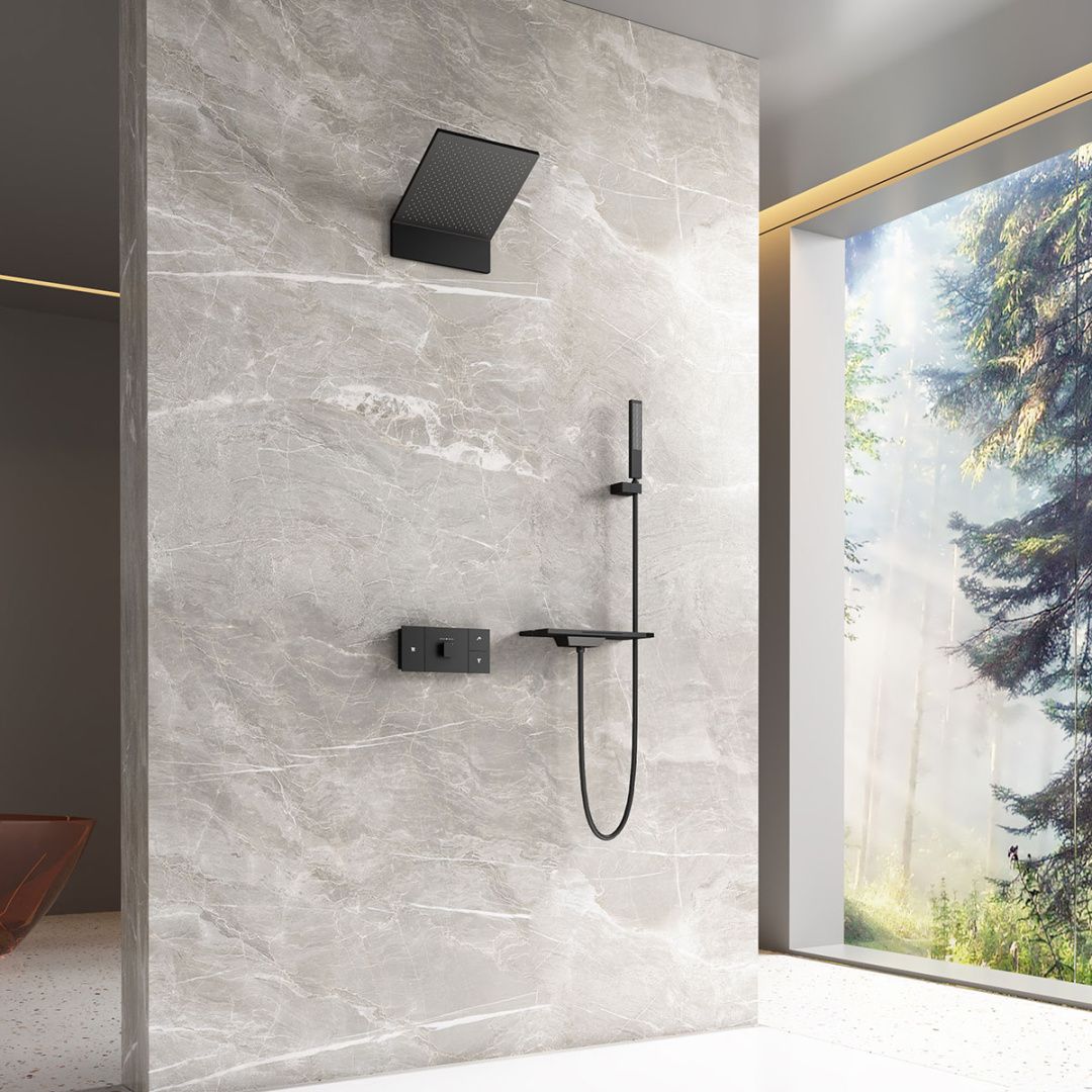 Приобрести vincea встраиваемая душевая система futura, черная матовая vsfw-2f11tmb