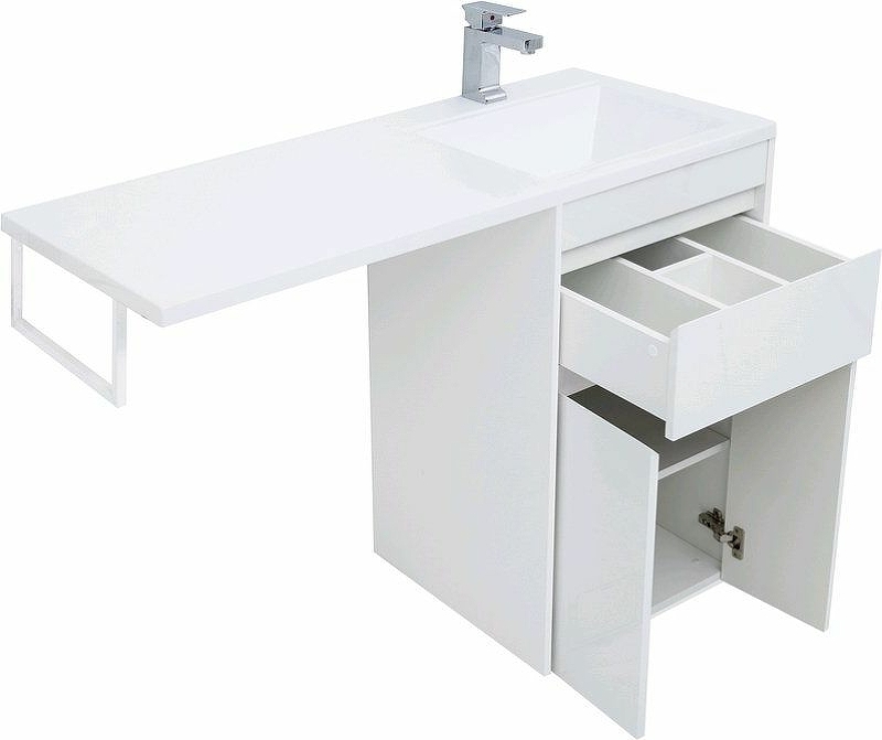 Приобрести aquanet тумба с раковиной токио 48 см, белая (напольная, 1 ящик, 2 дверцы)