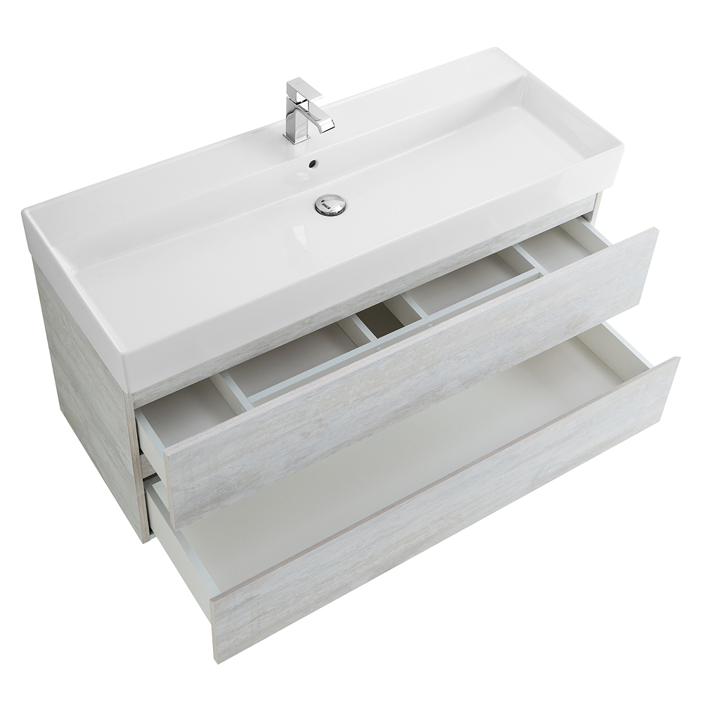 Приобрести cezares тумба подвесная с раковиной molveno 46 120 см legno bianco, белый глянец molveno 46-120-2c-so-lb