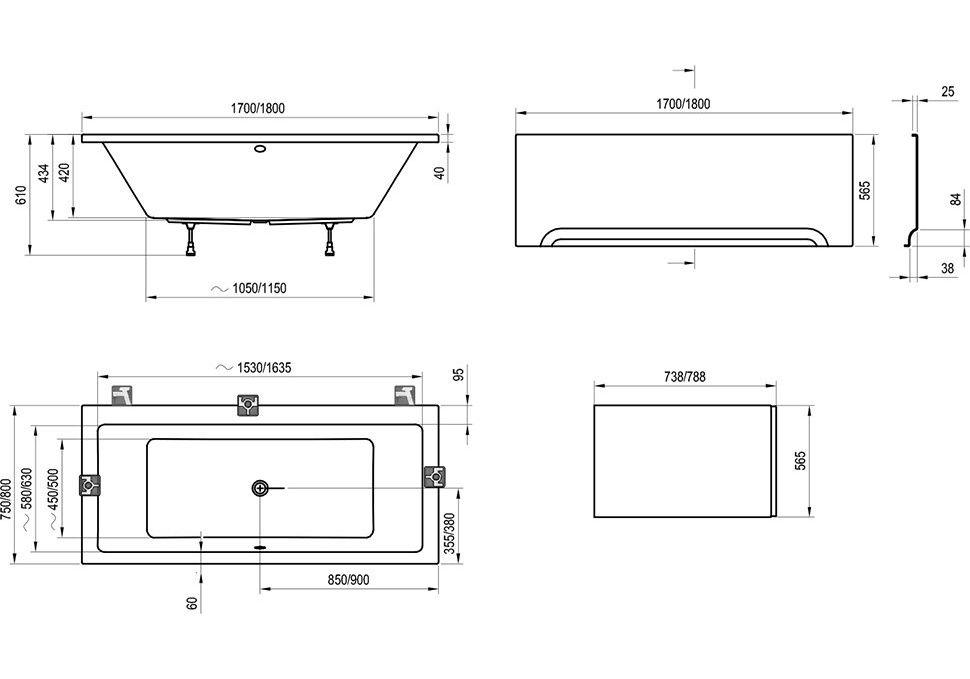 Приобрести акриловая ванна ravak formy 01 180х80 см c881000000