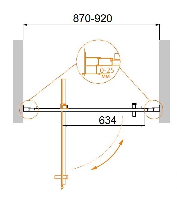 Приобрести cezares дверь душевая molveno-bf-1 90x195см molveno-ba-1-90-c-cr-iv