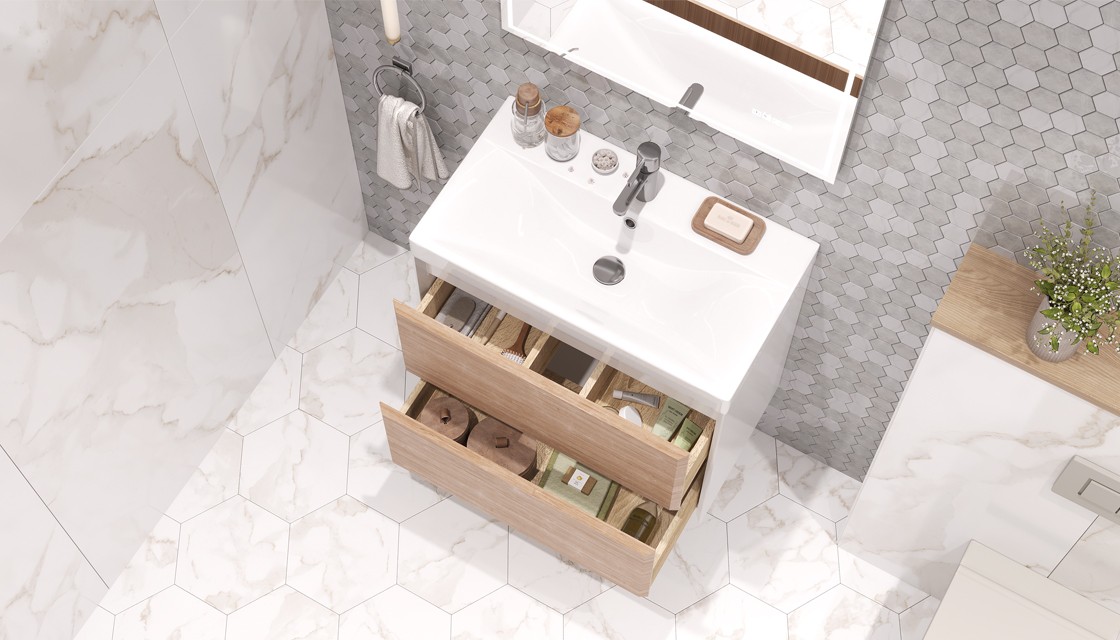 Приобрести тумба подвесная с раковиной velvex gesso 70 см светлое дерево tpges.70.2y-25.21