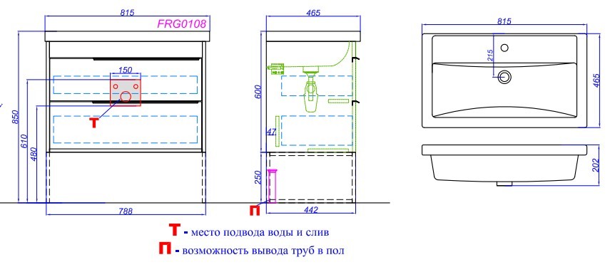 Приобрести тумба напольная с раковиной aqwella fargo 80 см, дуб балтийский frg0108db/frgn440