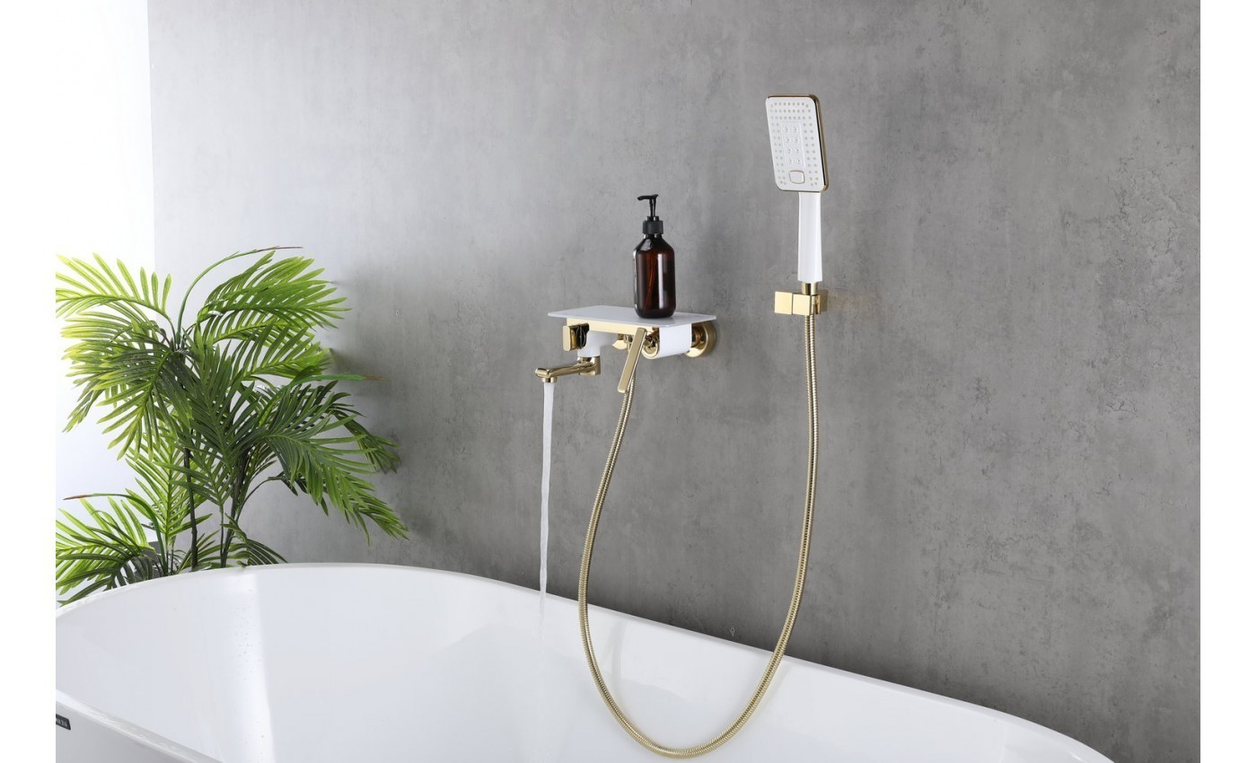 Приобрести lemark смеситель для ванны mista, золото\белый lm6414wg