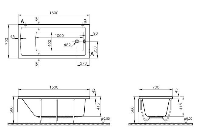 Приобрести акриловая ванна vitra neon 150x70 см
