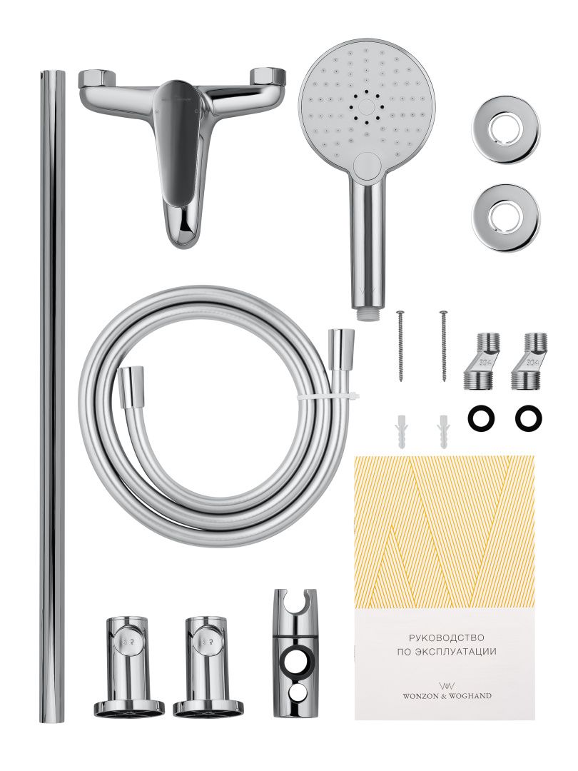 Приобрести смеситель для ванны с душевым гарнитуром wonzon & woghand alfa, хром (ww-ae3205-cr)