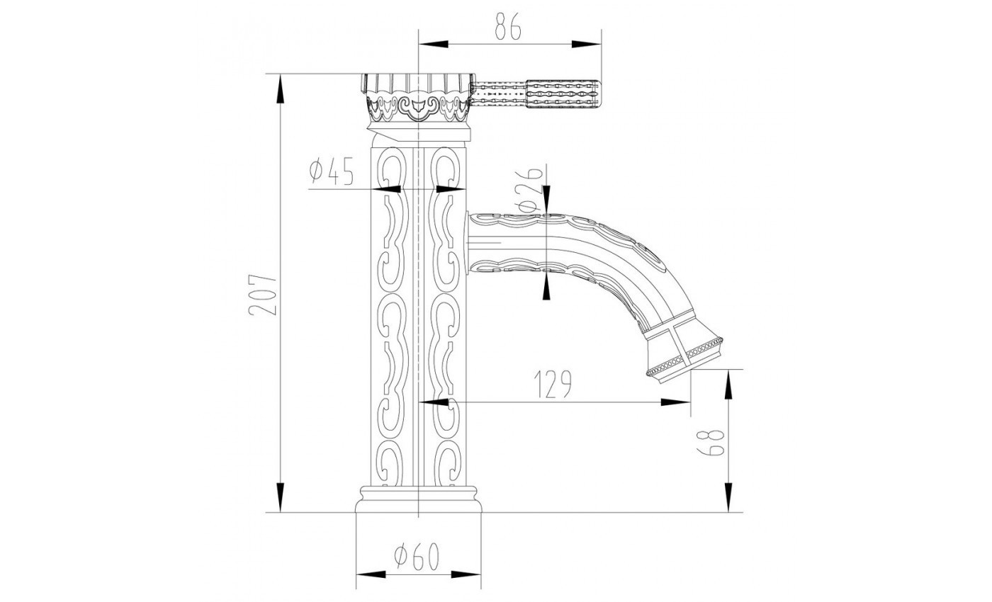 Приобрести lemark смеситель для раковины jasmine, темная бронза lm6606orb