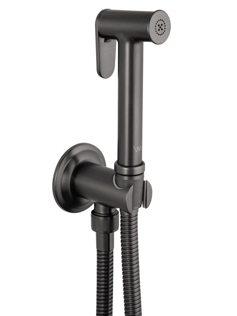 Приобрести смеситель с гигиеническим душем встраиваемый wonzon & woghand steam, темный графит (ww-88849008-bgm)