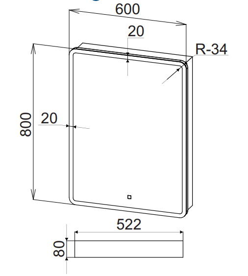 Приобрести зеркало-шкаф мирсант arena 60 с подсветкой