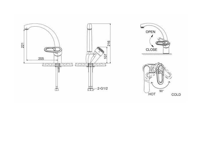 Приобрести смеситель для кухни bravat loop f7124182cp-rus