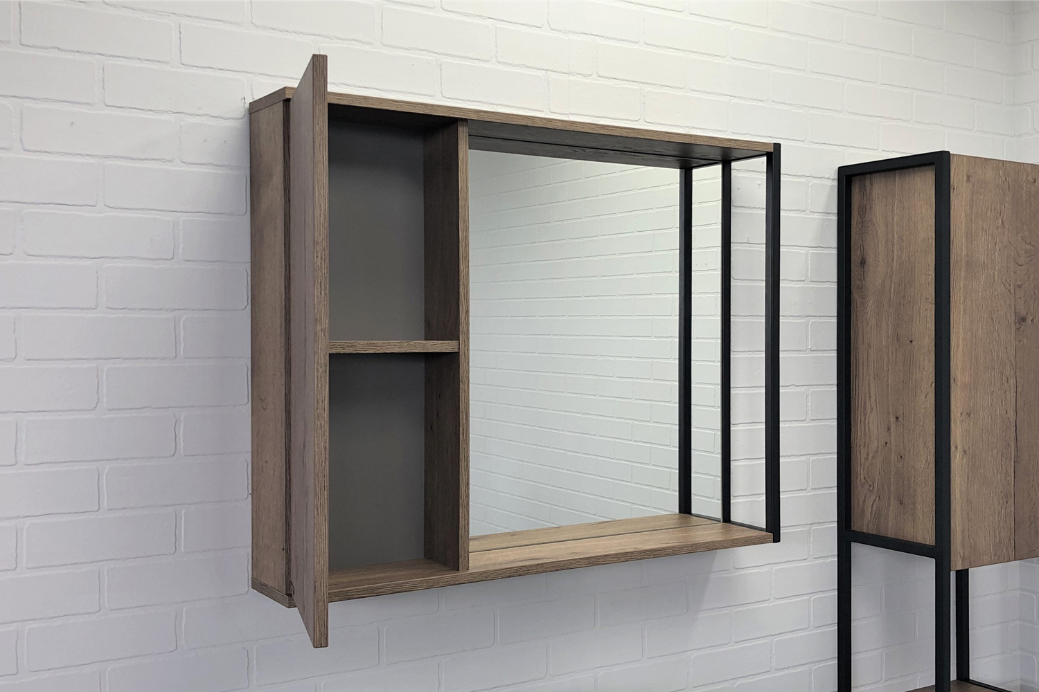 Приобрести сomforty зеркало-шкаф "лиссабон-90" дуб темный