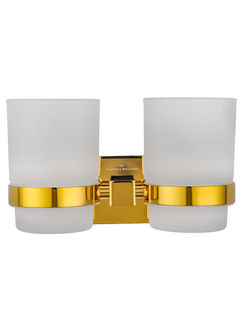 Приобрести два стакана для зубных щеток с держателем wonzon & woghand polo, темное золото (ww-8928-dg)