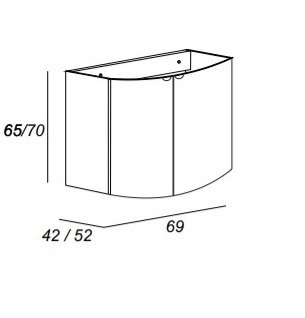 Приобрести cezares тумба подвесная с раковиной rialto 104х65см, голубая