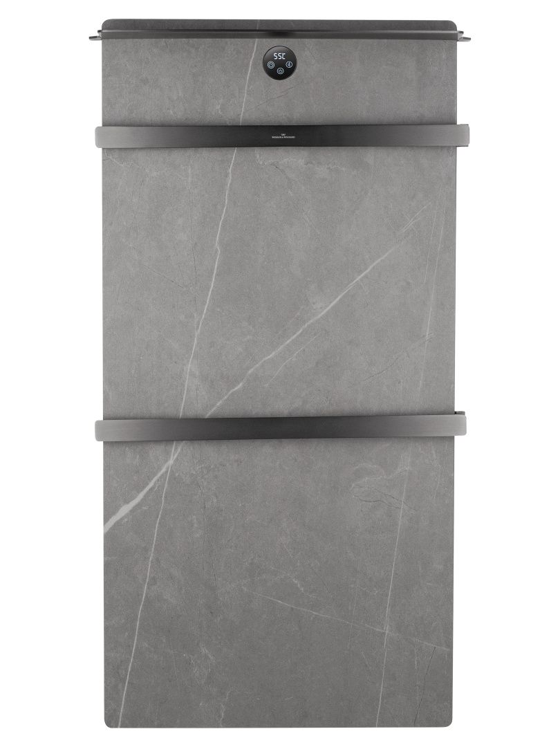 Приобрести полотенцесушитель электрический с каменной плитой серый мрамор wonzon & woghand stuttgart, темный графит (ww-a504g-gm)