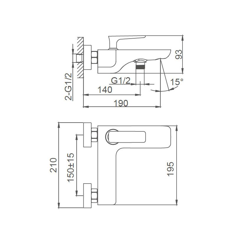 Приобрести смеситель для ванны wonzon & woghand shark, хром (ww-483101-cr)