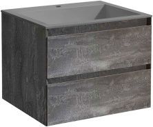 Vincea Тумба подвесная Luka 60 см, серый камень с серой раковиной VMC-2L600GS;VCB-13600G