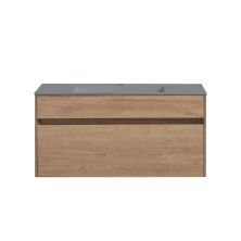 Vincea Тумба подвесная Chiara 100 см, дуб натуральный с серой раковиной VMC-2C100NO;VCB-13100G