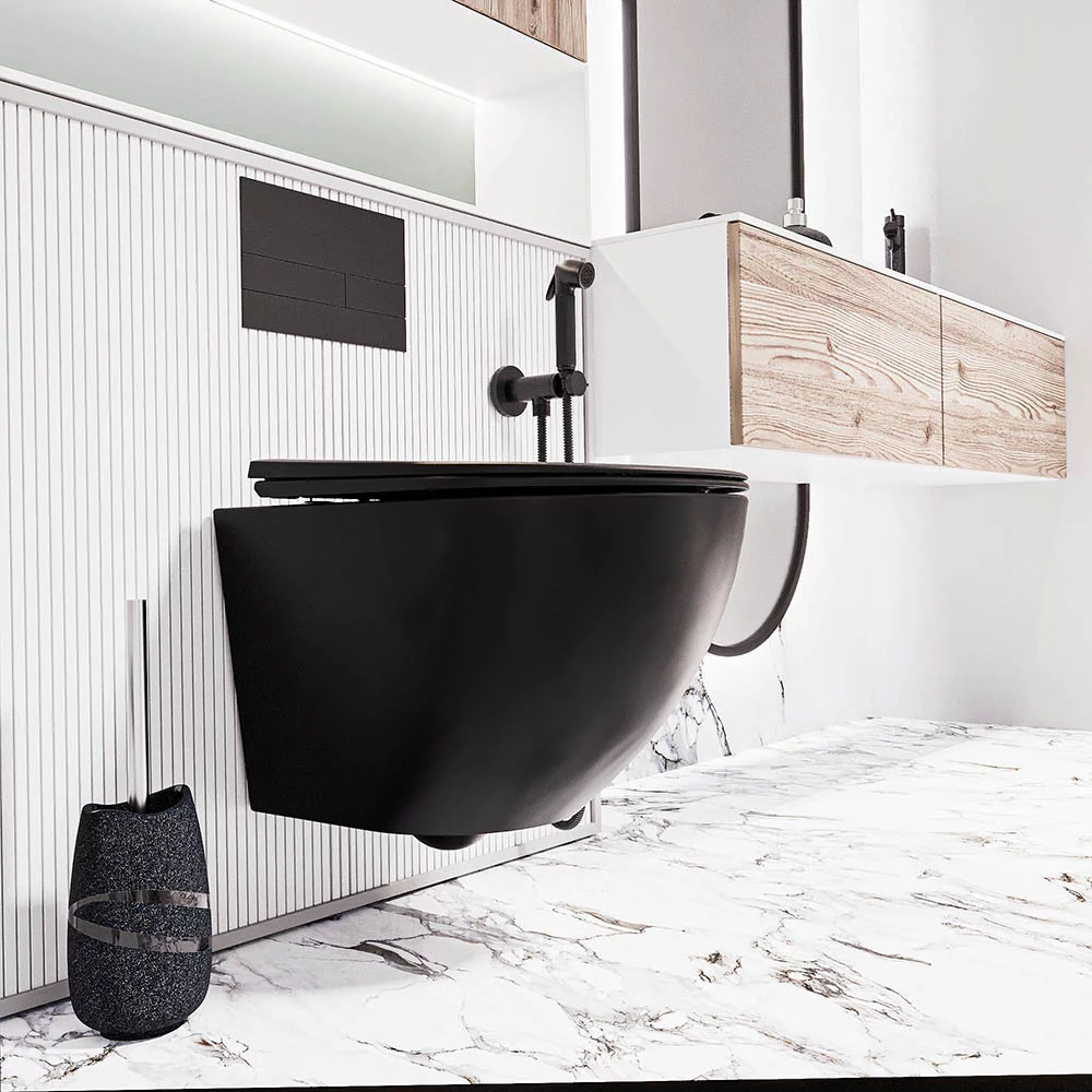 Приобрести veconi унитаз подвесной moro, черный vmo-48tb