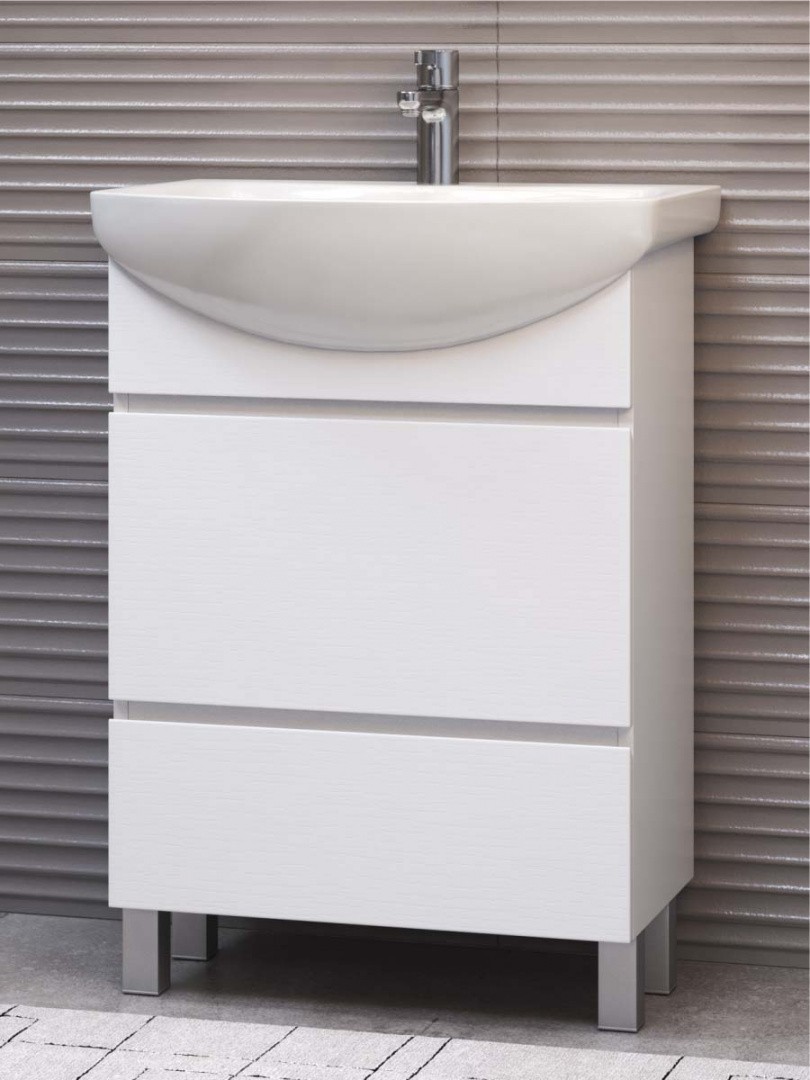 Приобрести vigo тумба с раковиной wing 60см, 2 ящика, напольная, белая tn.win.bal.60.2y белый