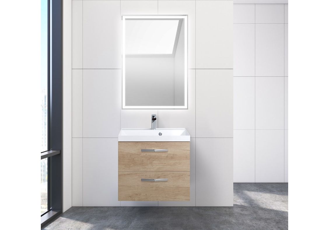 Приобрести тумба подвесная с раковиной belbagno aurora-600-2c-so-rnn 60 см, rovere nebrasca nature