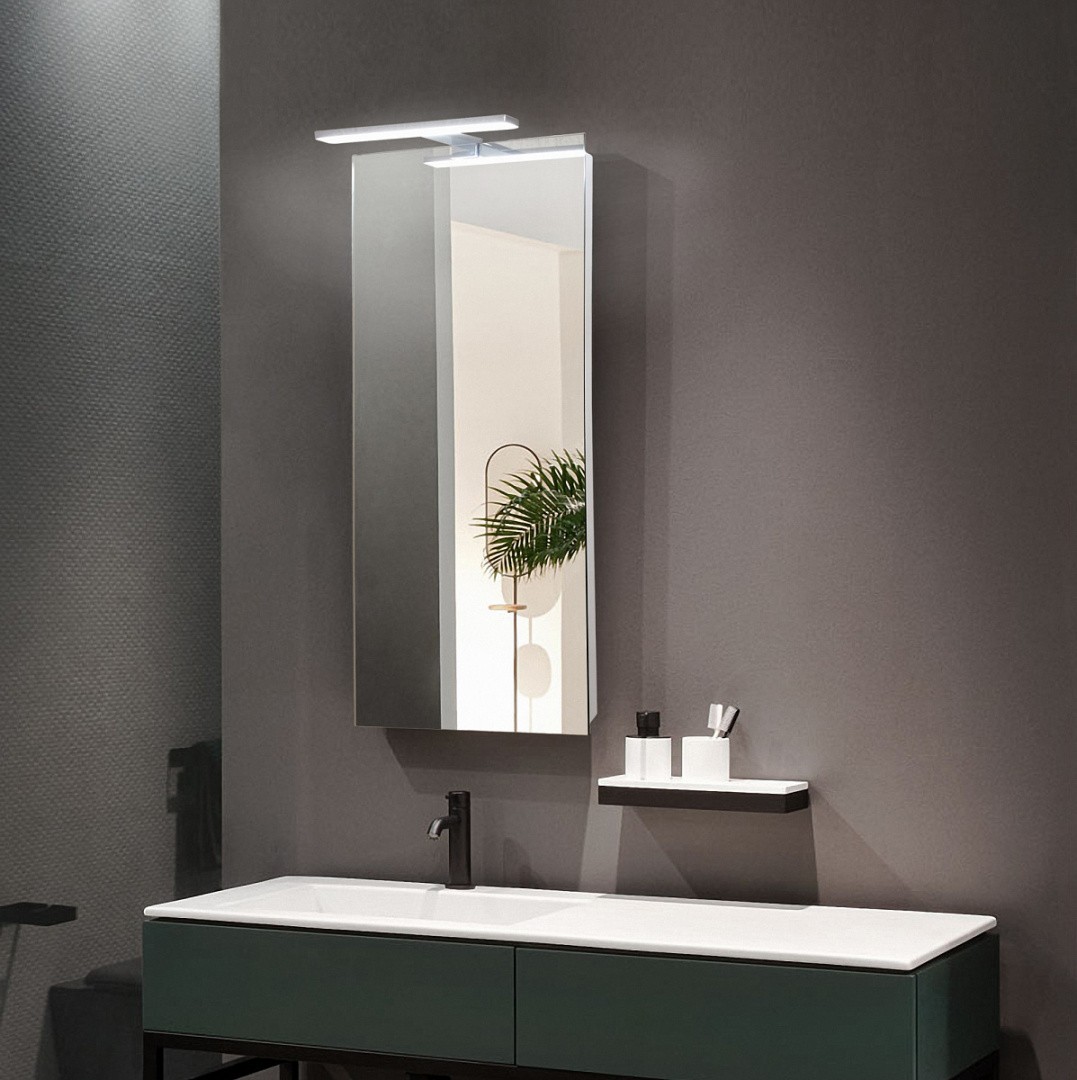 Приобрести azario зеркало люмьер 40х102,5 см, белый, с подсветкой, сенсорный выключатель, диммер, led-00002518