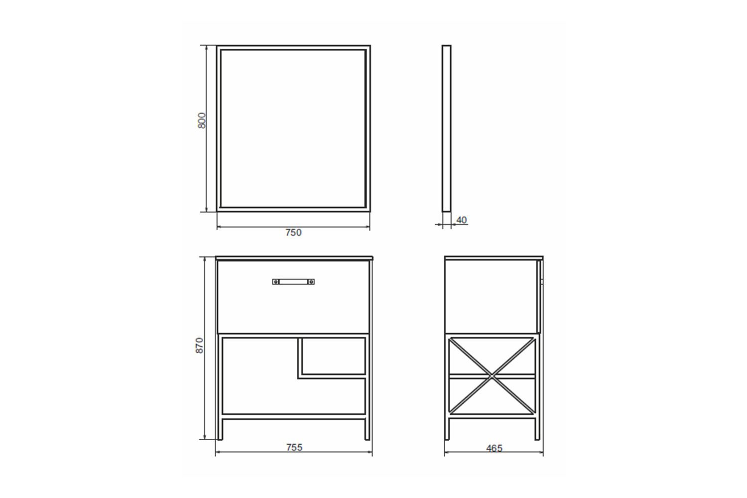 Приобрести сomforty тумба со столешницей и раковиной "бредфорд-75" белый/графит