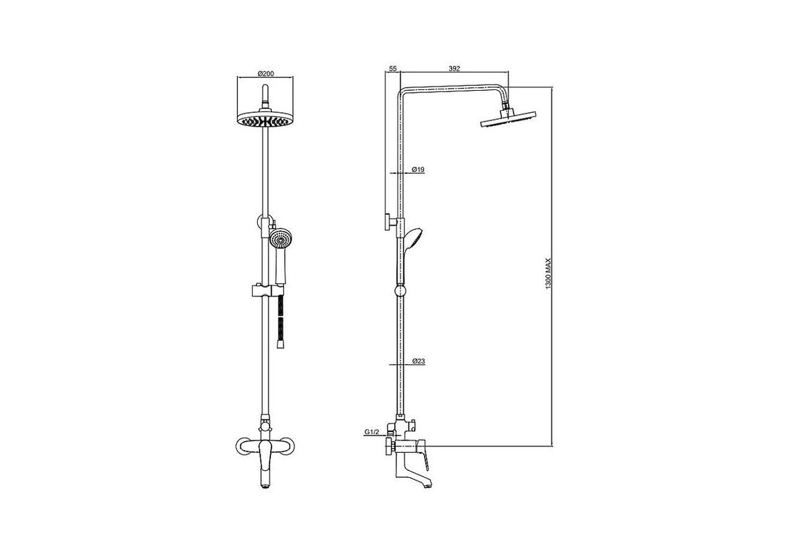 Приобрести душевая система bravat eco, хром f6111147c-a-rus