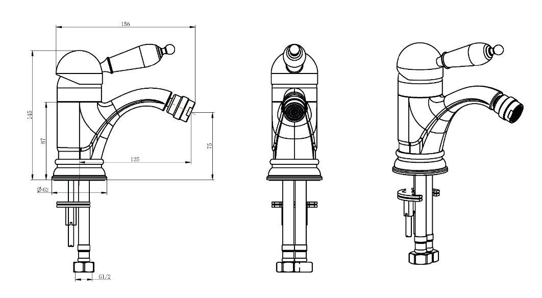 Приобрести boheme смеситель для биде medici ripresa, бронза\белый 306