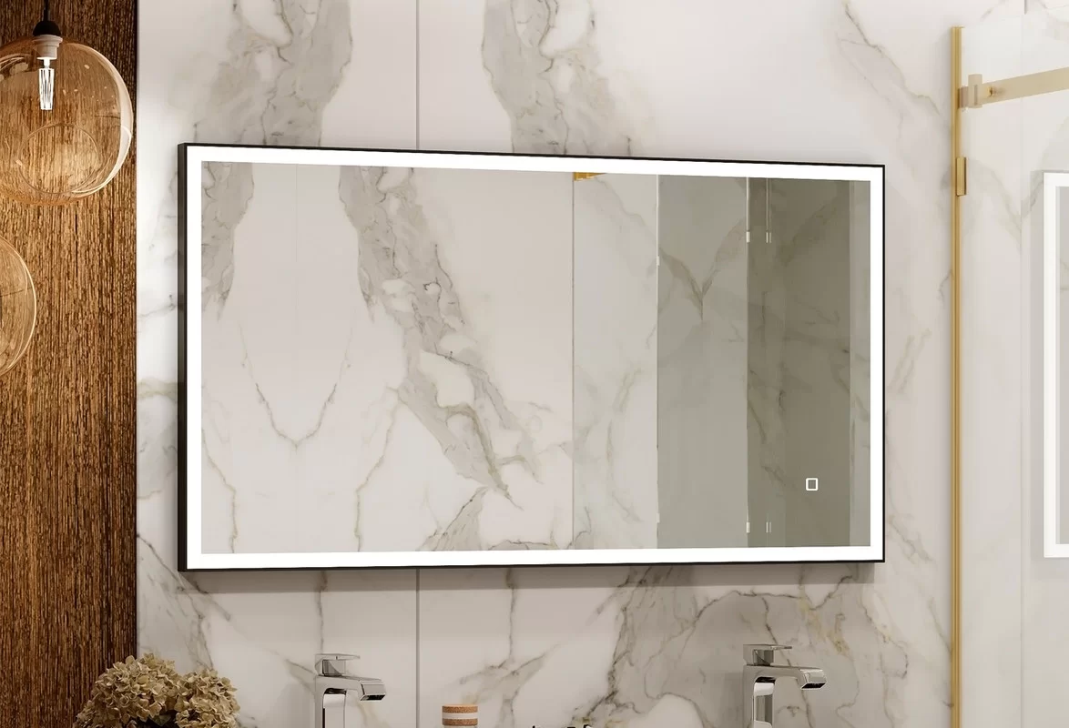 Приобрести continent зеркало с подсветкой solid black 110х60 см, черное