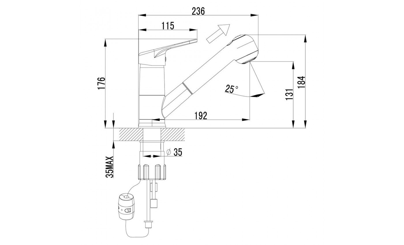 Приобрести lemark смеситель для кухни luna с выдвижным изливом, хром lm4150c