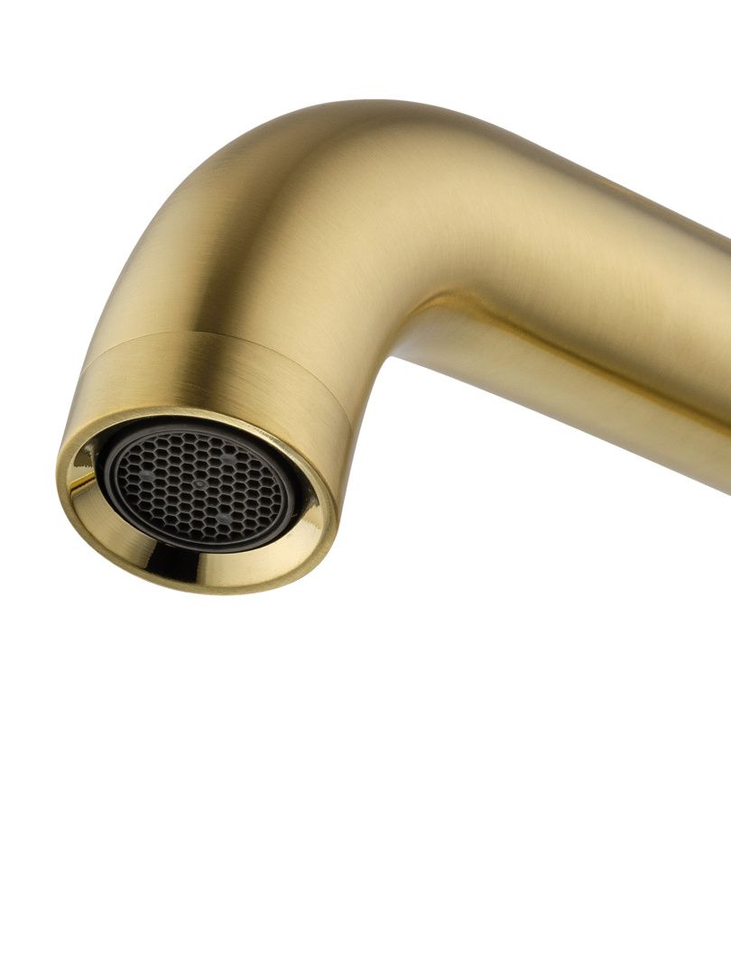 Приобрести смеситель для раковины напольного монтажа wonzon & woghand stick, брашированное золото (ww-88649905-bg)