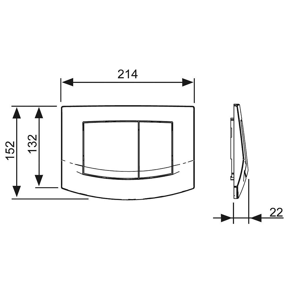 Приобрести tece кнопка смыва ambia для инсталляции, белая глянцевая 9240200