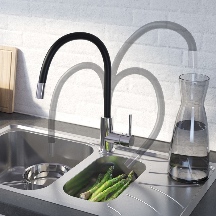 Приобрести iddis смеситель для кухни kitchen 360 270мм, черный/хром k36sbjbi05