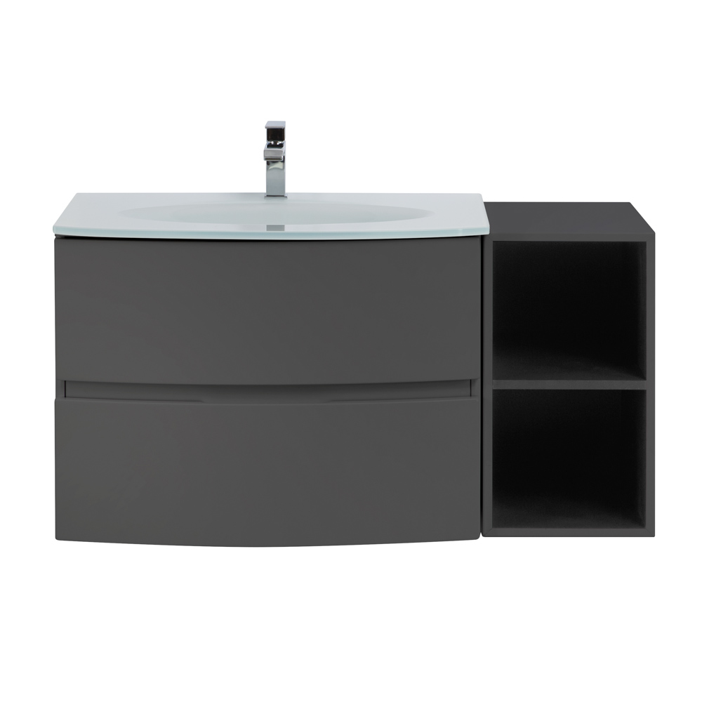 Приобрести cezares тумба подвесная с раковиной elettra 104 см grafite, стекло, графит 55522