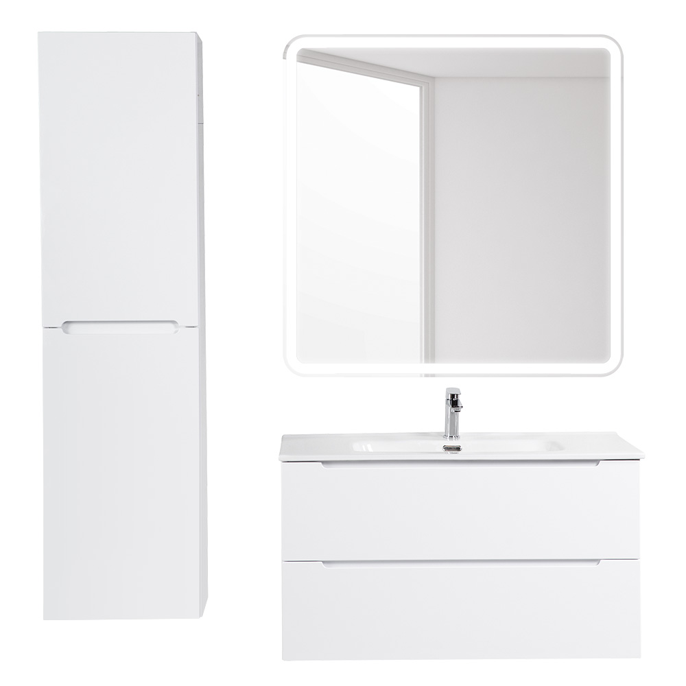 Приобрести belbagno тумба с раковиной etna 100 см, подвесная bianco lucido, белая раковина