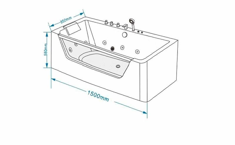 Приобрести grossman гидромассажная ванна 150х85 см, белая gr-17000-1r