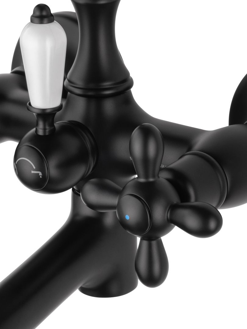 Приобрести смеситель для ванны с душем wonzon & woghand retro, черный матовый (ww-88639020-mb)