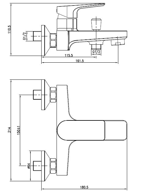 Приобрести смеситель для ванны cersanit nature