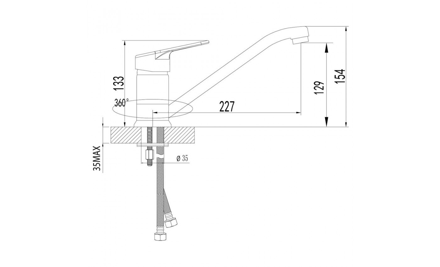 Приобрести lemark смеситель для кухни luna с поворотным изливом, хром lm4104c