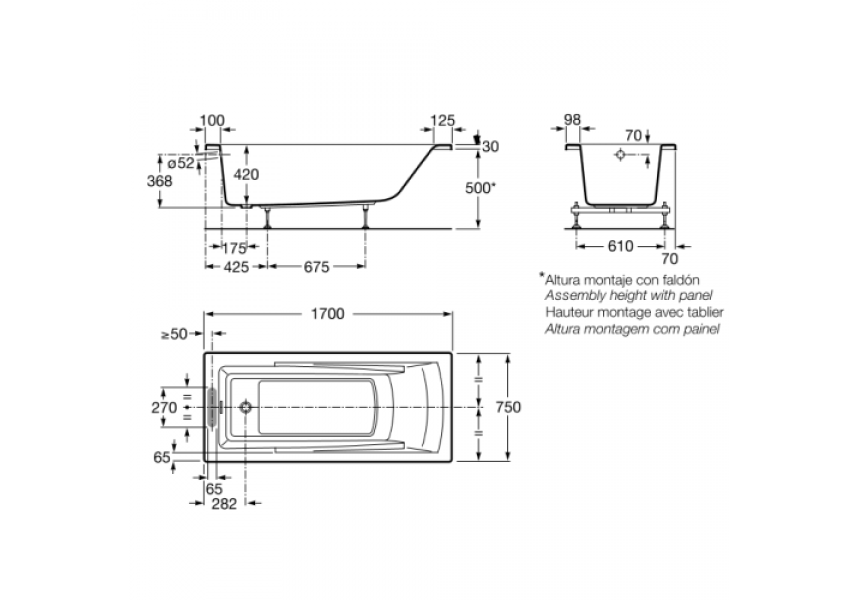 Приобрести ванна акриловая roca hall 170х75 см z.ru93.0.276.8