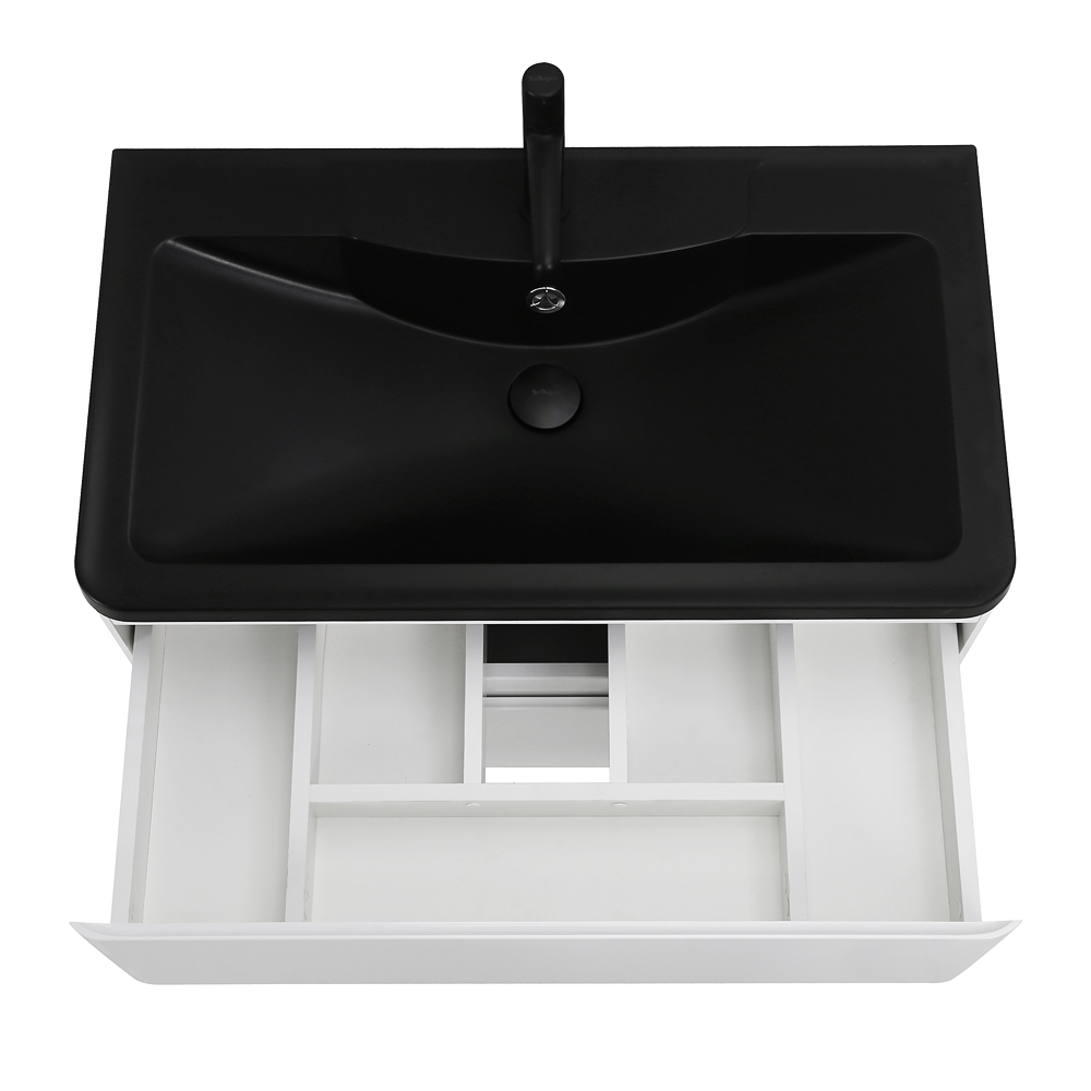 Приобрести belbagno тумба с раковиной albano 100 см, подвесная bianco lucido, чёрная раковина