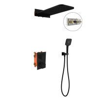 Vincea Встраиваемая душевая система с термостатом, черная матовая VSFW-103TMB