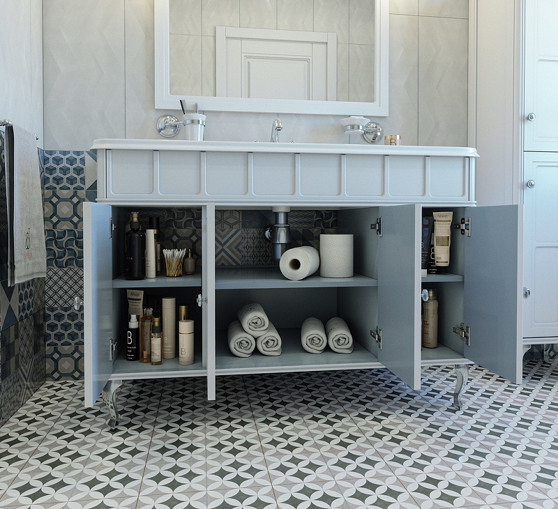 Приобрести caprigo тумба с раковиной напольная borgo 120 см, белая 33425-b231