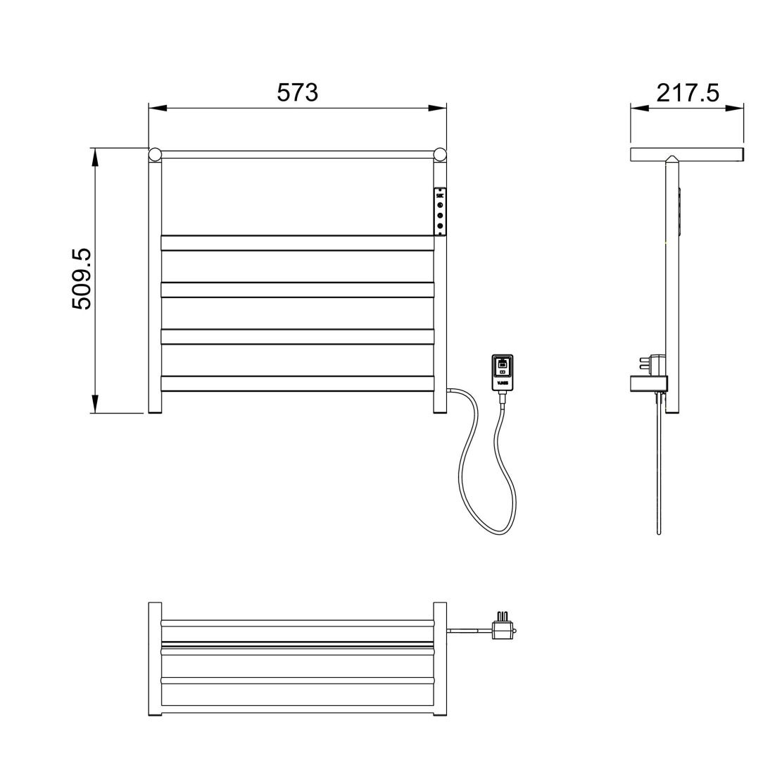 Приобрести полотенцесушитель электрический с полкой wonzon & woghand essen, брашированный никель (ww-a402-br)