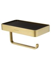 Держатель для туалетной бумаги с полкой WONZON & WOGHAND GRAFFITY, Брашированное золото (WW-9366-BG)