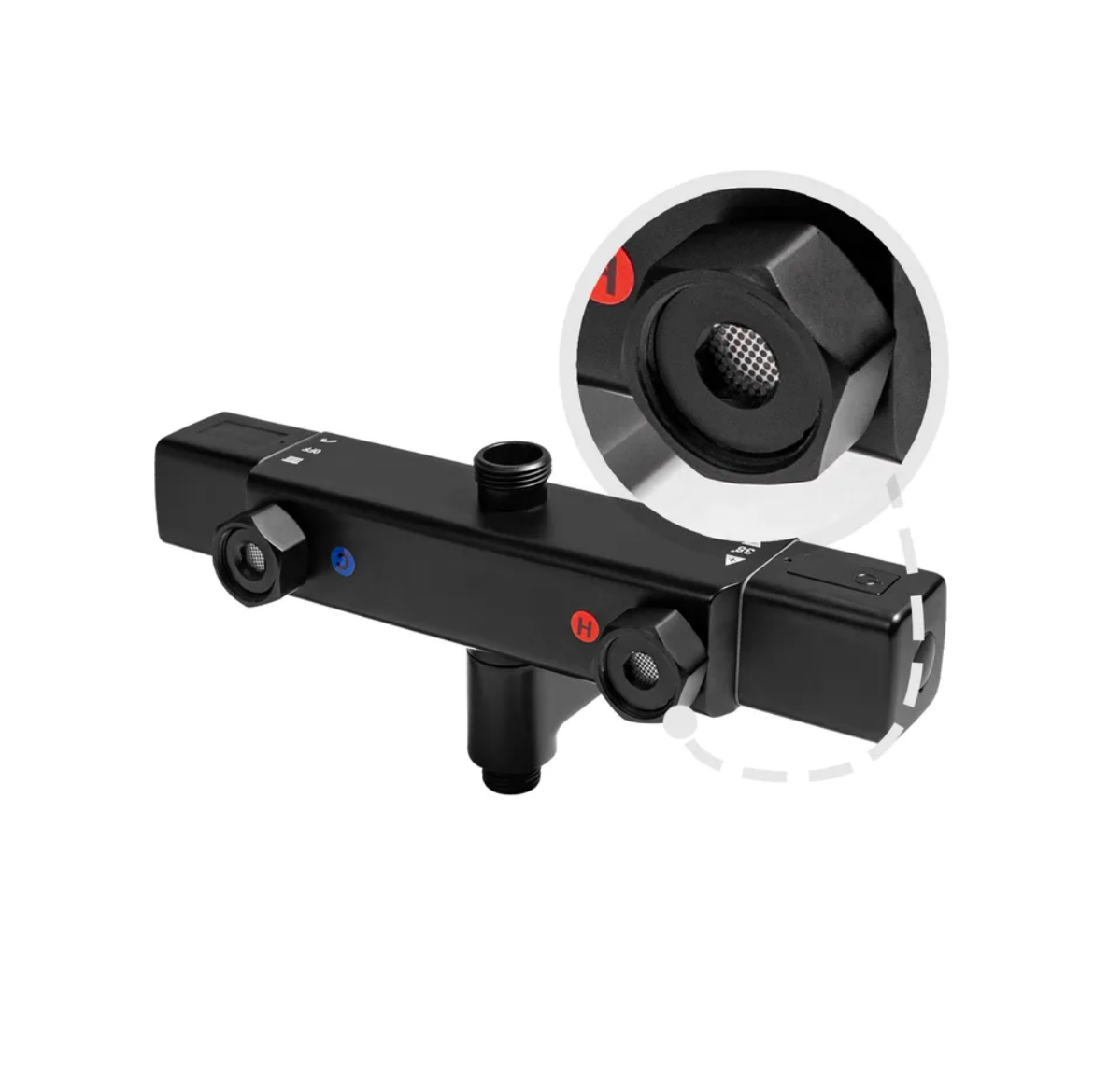 Приобрести grocenberg душевая система с термостатом, черная матовая gb7005bl