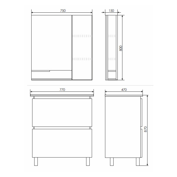 Приобрести сomforty зеркало-шкаф "верона-75", дуб белый
